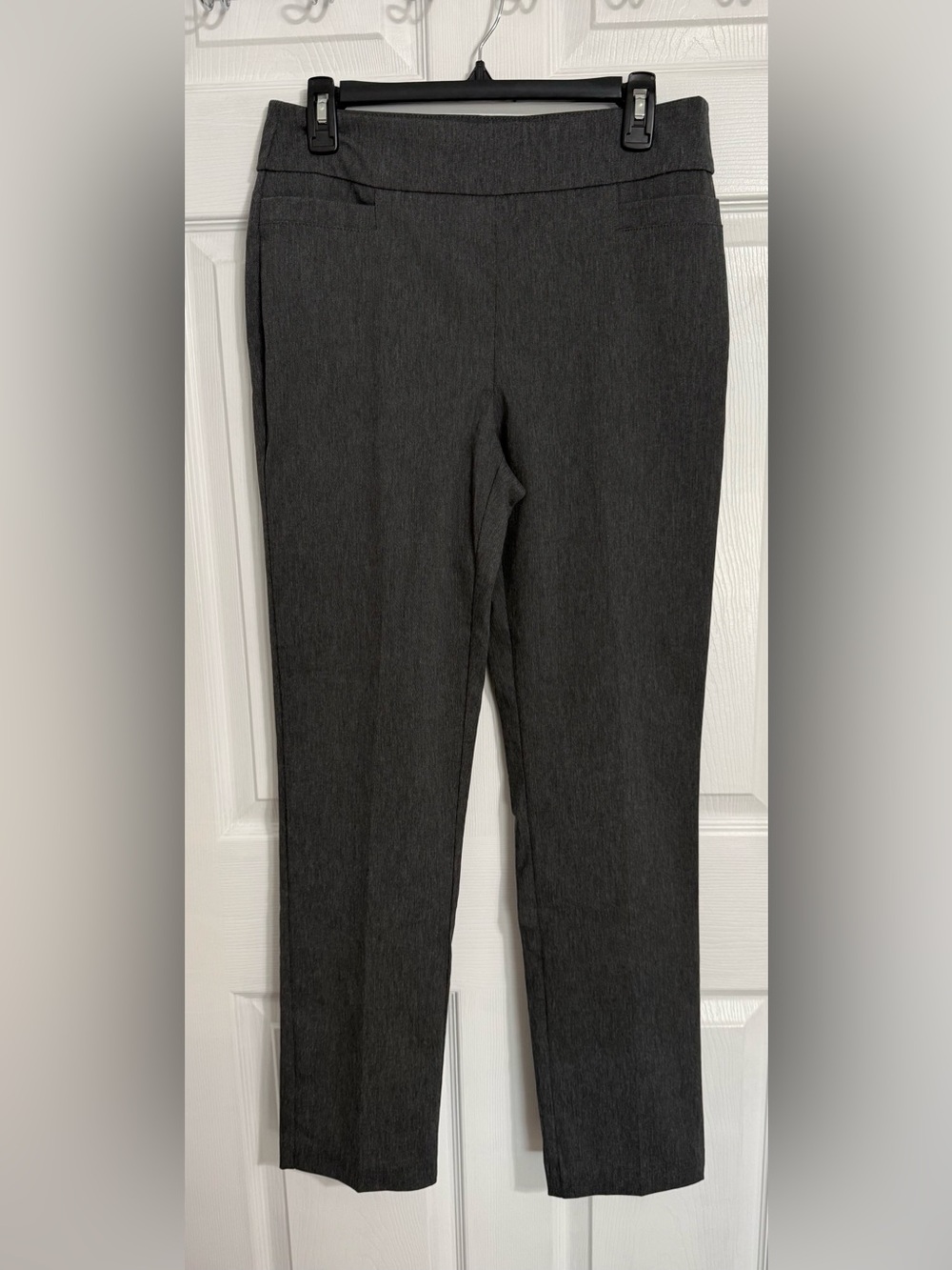 Kim Rogers Dark Charcoal Straight-Leg Pull-On Pants